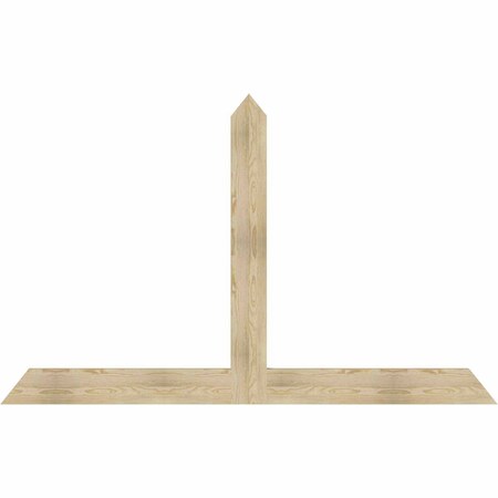 Ekena Millwork Portland Rough Sawn Timber Gable Bracket, Douglas Fir, 84"W x 53"H x 2"D x 6"F, 15/12 Pitch GBW084X53X0206POR00RDF